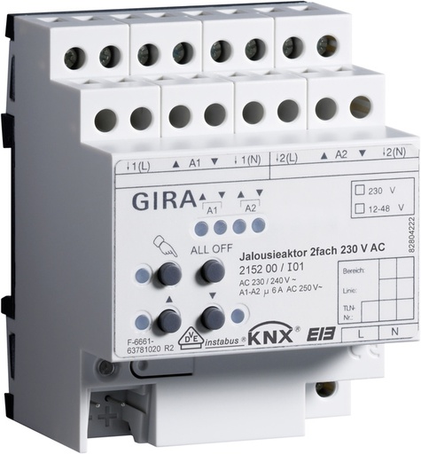 [E2Q56] Système de Bus d'actionneurs Pour stores Gira KNX sur Rail DIN - 215200