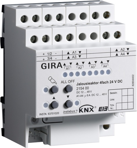 [E2Q55] Gira KNX DIN-Rail Blind Actuator Bus System - 215400