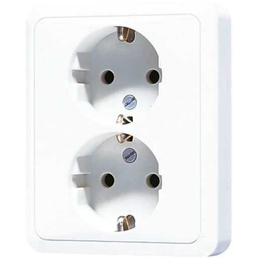 [E2T6V] Jung CD500 Wall Outlet Box (WCD Switchgear) (Prise européenne) - CD5020NWW