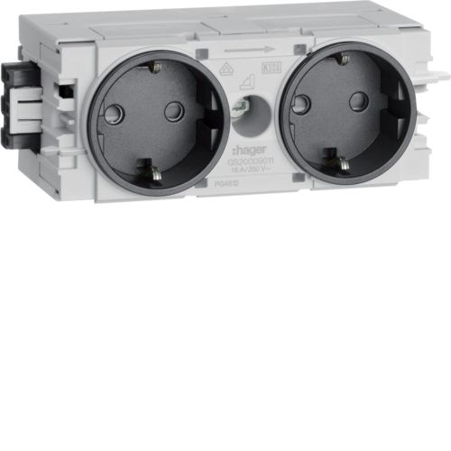 [E2TB3] Caja De Enchufes De Pared Hager Tehalit (aparamenta WCD) (Enchufe Europeo) - GS20009011