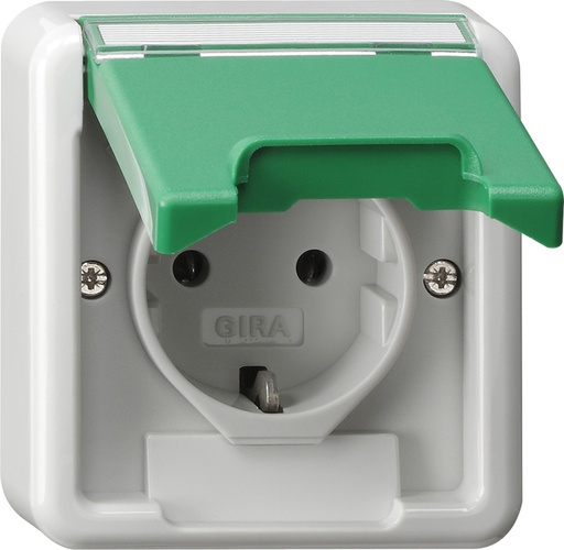 [E2TZA] Gira Splash-Proof Surface-Mounted Socket Outlet (WCD Switchgear) - 044535