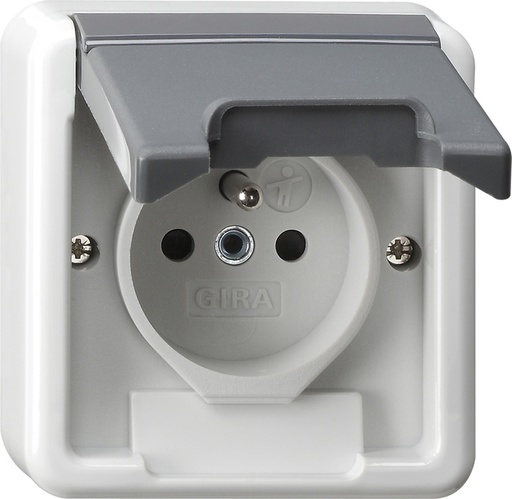 [E2TZE] Gira Splash-Proof Surface-Mounted Socket Outlet (WCD Switchgear) - 048535