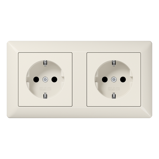 [E2U6J] Jung AS500 Wall Outlet Box (WCD Switchgear) (European Socket) - AS1520-2BFKI