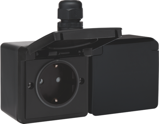 [E2XUD] Niko New Hydro Wandsteckdosenbox (WCD-Schaltanlage) (Europäische Steckdose) - 761-37846