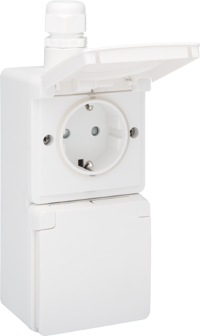 [E2XU4] Niko New Hydro Wandcontactdoos (WCD-schakelmateriaal) (Europese Stekkerdoos) - 701-37845
