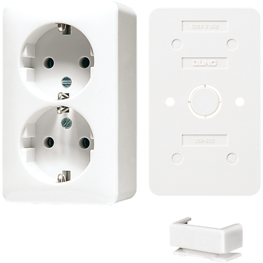 [E2YAJ] Jung AP600 Wall Outlet Box (WCD Switchgear) (Prise européenne) - B6020AWW