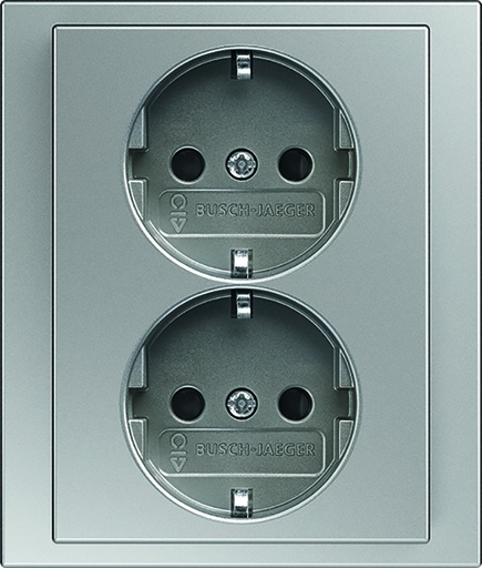 [E2YK3] ABB Busch-Jaeger Pure Stainless Steel Wall Outlet (WCD Switchgear) - 2TKA00003922