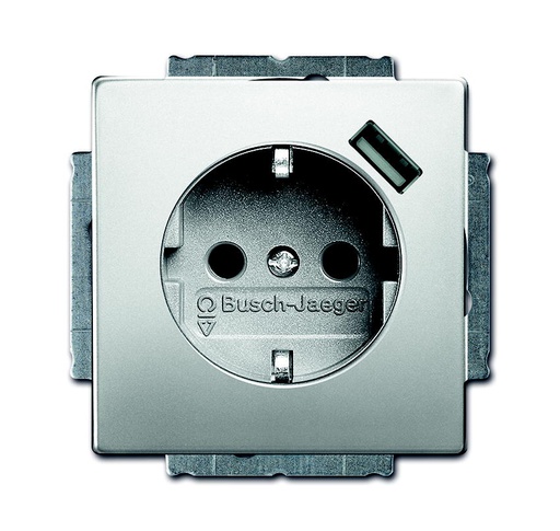 [E33ZQ] ABB Busch-Jaeger Pure Stainless Steel Wall Outlet (WCD Switchgear) - 2CKA002011A6166