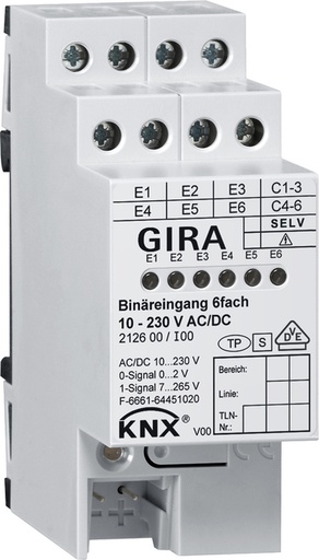 [E36YX] Système de bus d'entrée binaire Gira KNX sur rail DIN - 212600