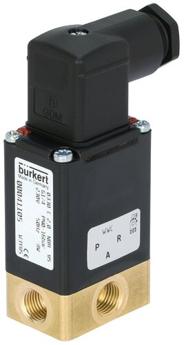 [361968] Electrovanne 3/2 voies G1/4'' NC Laiton FKM 0-12bar/174psi 24VDC Oxygène Sans Graisse/Huile 0330 361968