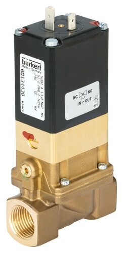 [279987] Solenoid Valve G1'' NC Brass FKM 0.2-10bar/3-145psi 24VDC Anti-Waterhammer Oxygen Fat/Oil Free 5282 279987