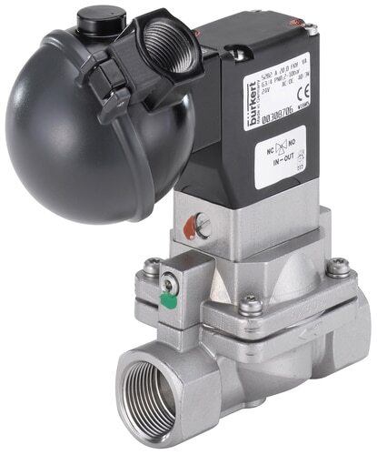 [382982] Solenoid Valve NPT 1 1/4'' NC Stainless steel FKM 0.2-10bar/3-145psi 24VDC Anti-Waterhammer 5282 382982