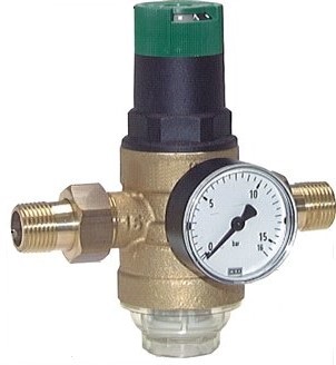[M27DY] Reductor De Presión De Filtro Latón R1 1/2'' 210 L/Min 1.5-6 Bar/22-87Psi Agua Potable