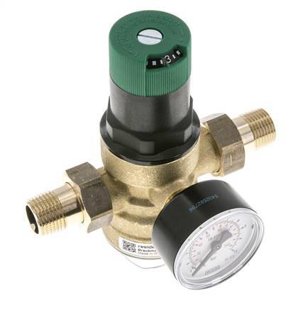 [M27DU] Réducteur De Pression De Filtre Laiton R1/2'' 40 L/Min 1.5-6 Bar/22-87Psi Eau Potable