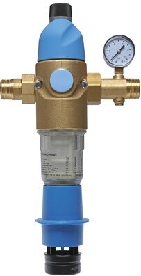 [M27FW] Terugspoelfilter Drukregelaar Messing R1'' 58 L/Min 2-6 Bar/29-87psi