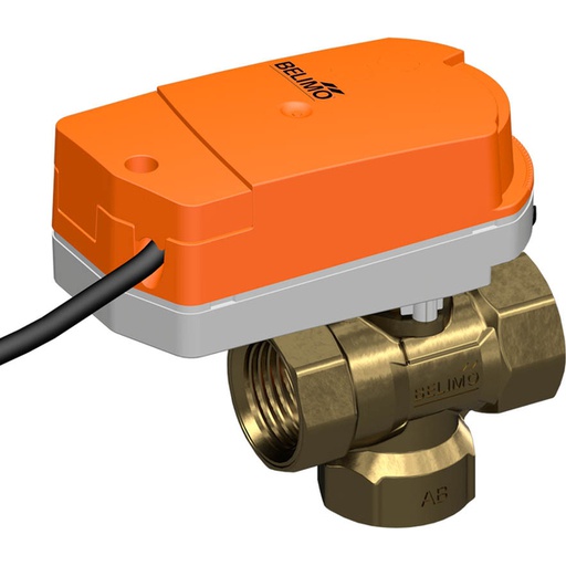 [V2WVX] Belimo Válvula De Bola De 3 Vías Rp1/2 Kvs2.5 24VAC/DC 75s BACnet/Modbus 1Nm IP40 C315Q-H/CQ24A-BAC