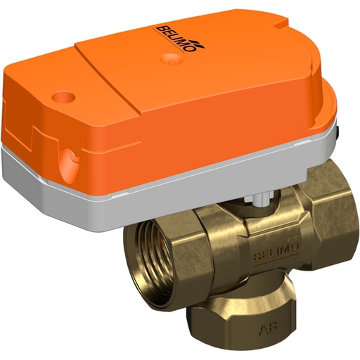 [V2WVZ] Belimo Válvula De Bola De 3 Vías Rp1/2 Kvs2.5 24VAC/DC 75s MP-Bus 1Nm IP40 Terminal C315Q-H/CQ24A-MPL-T