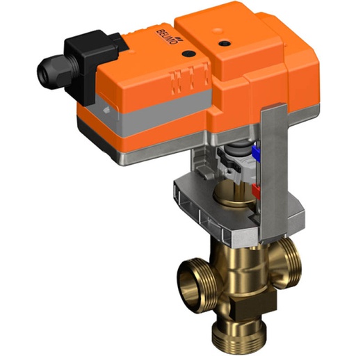 [V2YHT] Belimo 3-Wege Geradsitzventil 15mm G1-1/8 Kvs0.63 24VAC/DC 35s MP-Bus 0-10/2-10V 500N IP54 H511B/LVC24A-MP-TPC