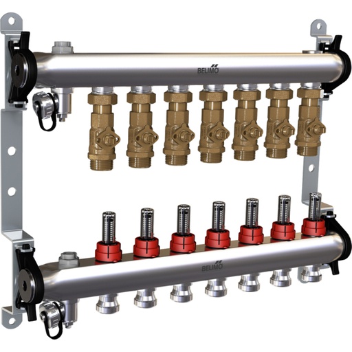 [V2V77] Belimo Energy Manifold Zonas 7 6bar Temperatura del fluido 2-70°C (36-158°F)