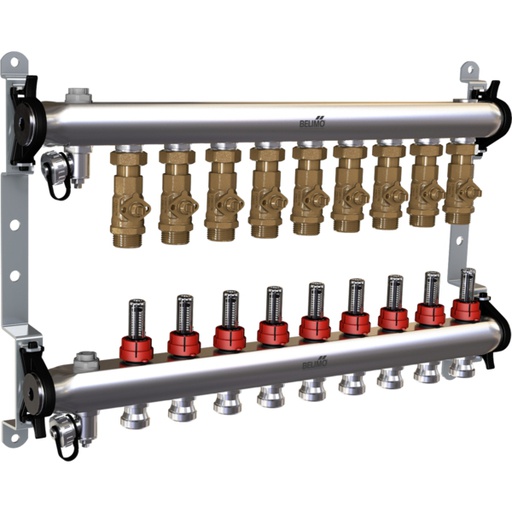 [V2V79] Belimo Energy Manifold 9 Zones 6bar Fluid Temperature 2-70°C (36-158°F) EM-ECQ-09F