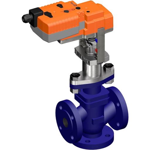 [V33CU] Belimo 3-Wege Geradsitzventil DN15 Flansch 20mm Hub Kvs4 24VAC/DC Ausfallsicher 35s MP-Bus 0-10/2-10V 1000N IP54 H7015X4-S2/NVKC24A-MP-TPC