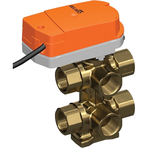 [V37VS] Belimo Válvula Modulante De 6 Vías Rp1/2 Kvs0.25 24VAC/DC 75s BACnet/Modbus 1Nm IP40 R3015-P25-P25-B1/CQ24A-BAC