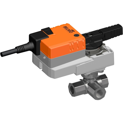 [V39GQ] Belimo 3-Way Ball Valve Rp1 Kvs26 24VAC/DC 90s BACnet/Modbus/MP-Bus 10Nm IP54 R3025-S2/NR24A-MOD