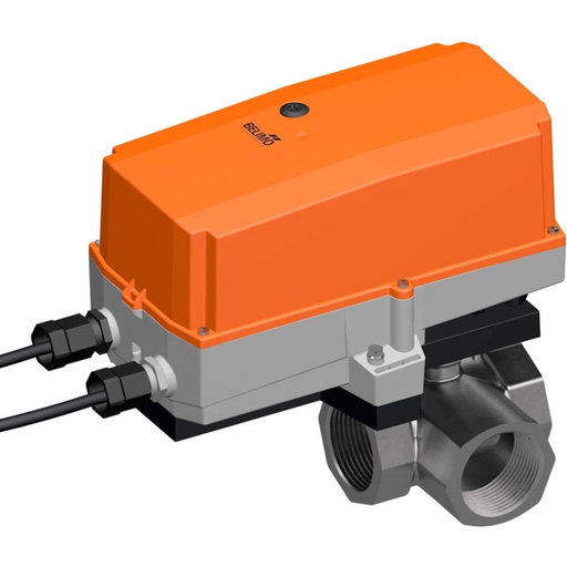 [V39ZA] Elektrische 3-weg kogelkraan Rp2'' messing EPDM 40m3/h 16bar/232psi 100-240 V AC