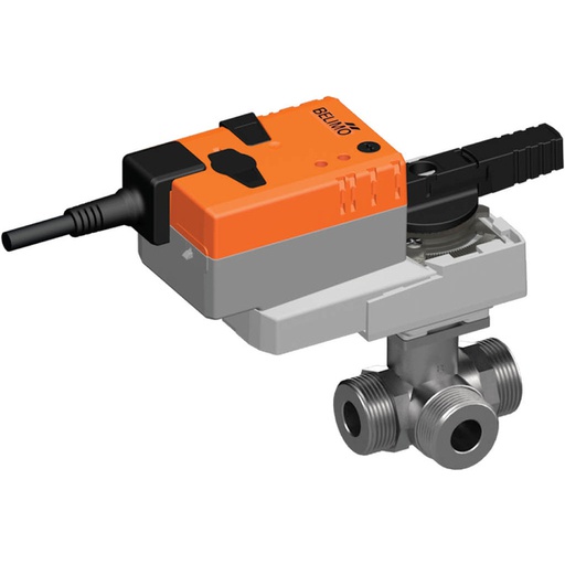 [V3E4A] Belimo 3-Way Ball Valve G1 Kvs8.6 24VAC/DC 9s 2-point 4Nm IP54 R515/LRQ24A