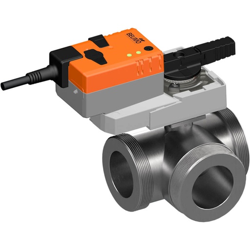 [V3F4T] Elektrische 3-weg kogelkraan G2-3/4'' Mannelijk Messing EPDM 25m3/h 16bar/232psi 24 V AC/DC