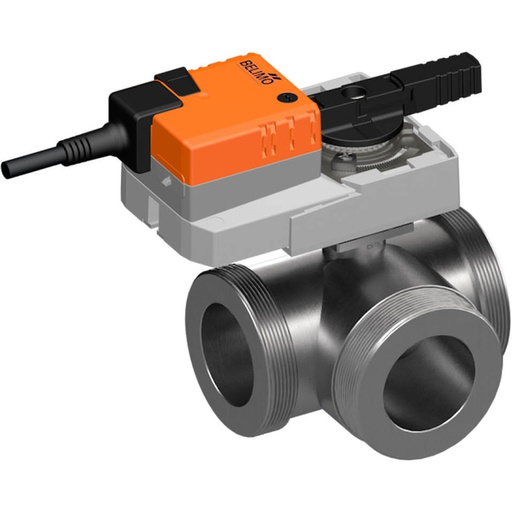 [V3F4W] Robinet à boisseau sphérique électrique caractérisé à 3 voies G1'' mâle laiton EPDM 1,6m3/h 16bar/232psi 100-240 V AC