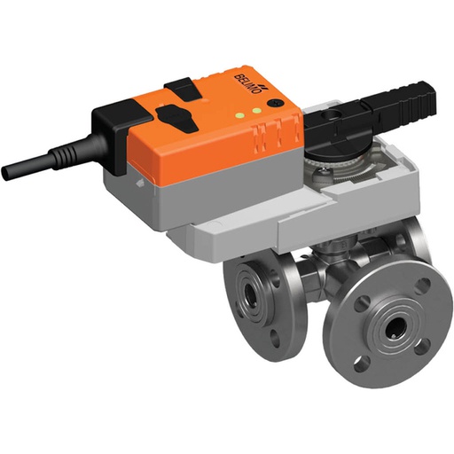 [V3GYU] Belimo 3-Way Ball Valve DN20 Flange Kvs32 24VAC/DC 9s 2-point 8Nm IP54 R7020R-B1/NRQ24A