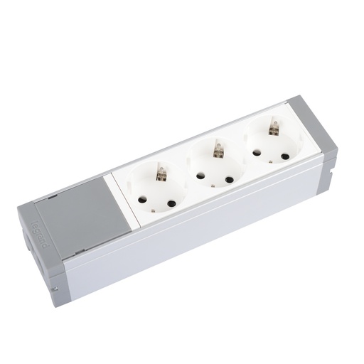 [E3DKB] Legrand Tischsteckdosenleiste mit 3 Mosaiksteckdosen (Europäische Steckdose) - 073420