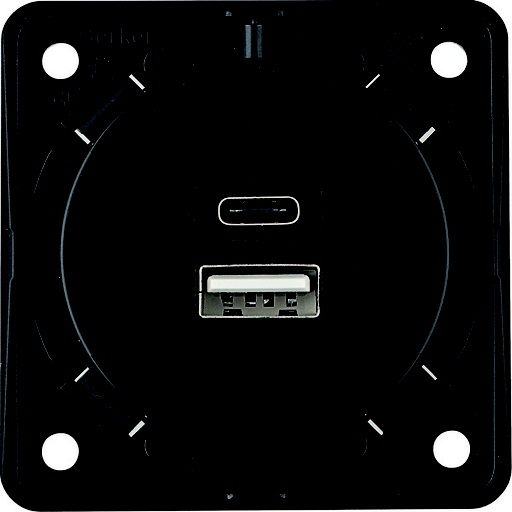 [E3DKP] USB-A+C 3A/230V Oplaadcontactdoos 2 Gang Schroefaansluiting - 926202505