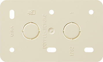[E3DM9] GIRA Mounting Plate 2-Way Wall Socket Surface Mount Cream White - 008213