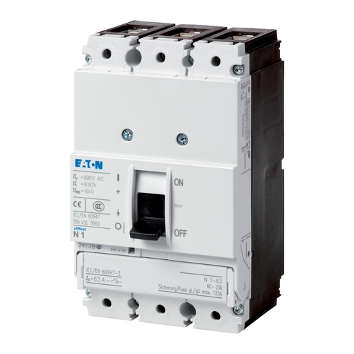 [E3DPM] Eaton Interruptor de Caja Moldeada 3P 63A Máxima Seguridad 1250A - 102681