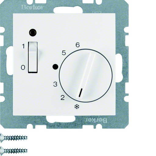 [E3H8A] Hager Berker Room Thermostat With Break Contact LED Switch - 20301909