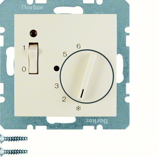 [E3H8C] Hager Berker Room Thermostat With Break Contact Switch And LED - 20308982