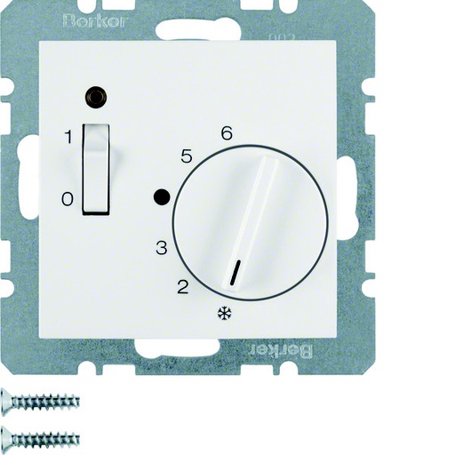 [E3H8D] Hager Berker Room Thermostat with Break Contact and LED Indicator - 20308989