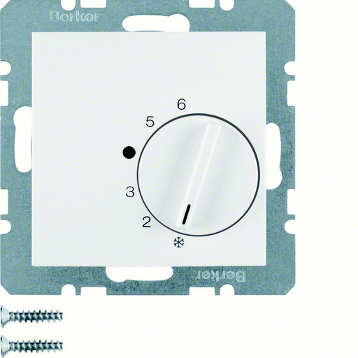 [E3H8H] Hager Berker Room Thermostat With Changeover Contact White - 20261909