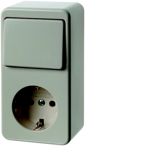 [E3H9E] Combination Switch Socket Surface Mounted White - 61479640