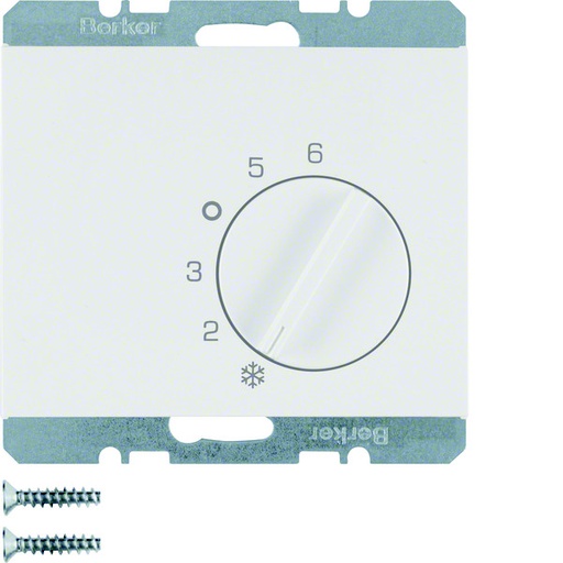 [E3H8J] Hager Berker Glossy White Room Thermostat With Changeover Contact - 20267109