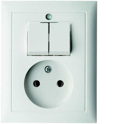 [E3H9K] Hager Berker S.1 Series Switch Socket Outlet Without Earth Contact - 6143658989