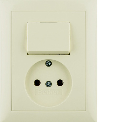 [E3H9M] Hager Berker Socket Outlet With Changeover Switch Without Earthing Contact - 6143668982