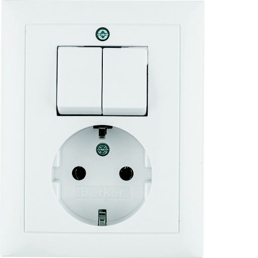 [E3HAD] Hager Berker S.1 In-Wall Series Switch Socket Outlet Polar White Glossy - 6143558949