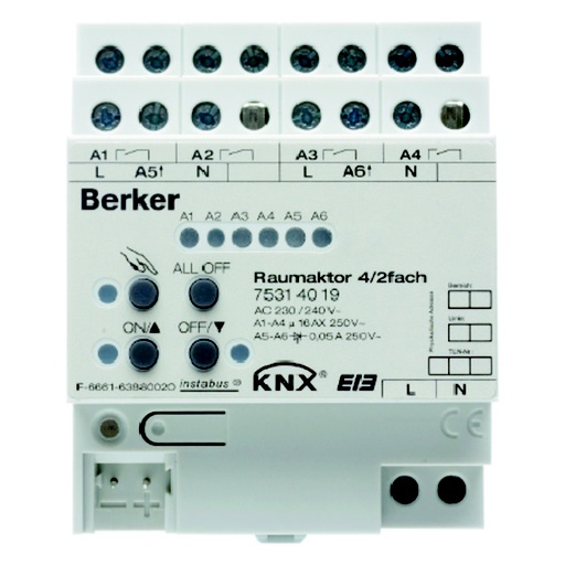 [E3H9T] Hager Berker Room Actuator 4-2 Way 16 A Make Contact KNX - 75314019