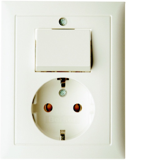 [E3HAF] Hager Berker S1 Combination Switch Socket Outlet With Cover Plate - 6143568942