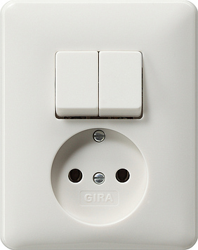 [E3HBD] Gira Combination Socket Series System 55 Pure White - 047503