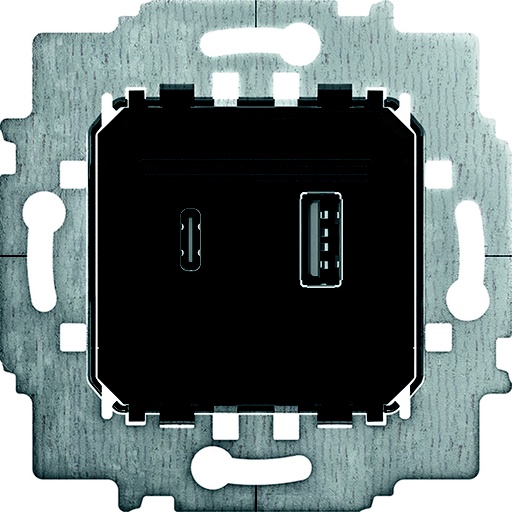 [E3JD8] ABB Busch-Jaeger 6475U USB-A And USB-C Power Socket Adapter - 2CKA006400A0398