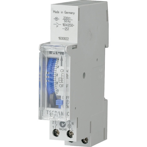 [E3K43] Eaton Analog Time Switch 1 Make Day Sync DIN Rail Mount - 167389